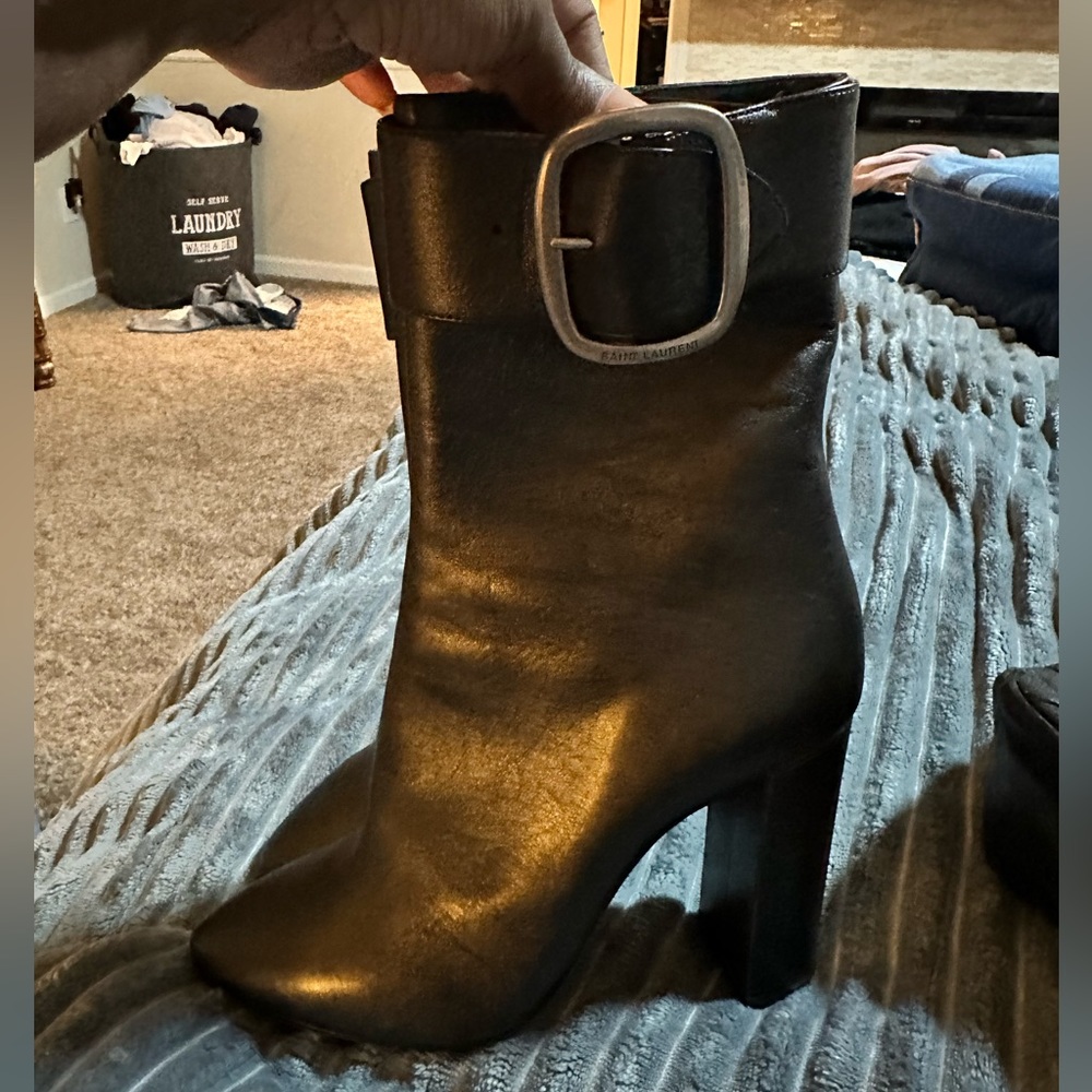YSL Joplin Buckled Booties sz 39